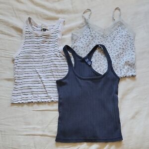 Stylish Women's Tank Top Set - Black, White, Cream